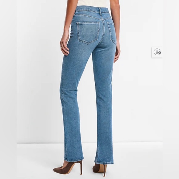 Express Women's Mid Rise Medium Wash Skyscraper Jeans size 2R - Picture 3 of 9
